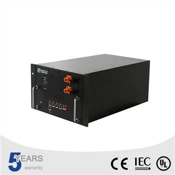 Rack-mount lithium ESS battery module with orange terminals and front display