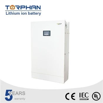 White wall-mounted LiFePO4 battery pack cabinet for home solar storage